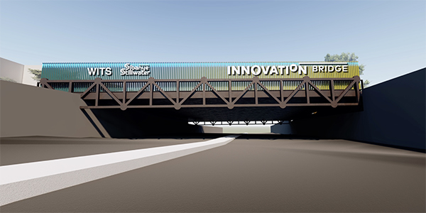 Architect's impression of refurbished Wits Sibanye Stillwater Innovation bridge over M1 JHB  600x300